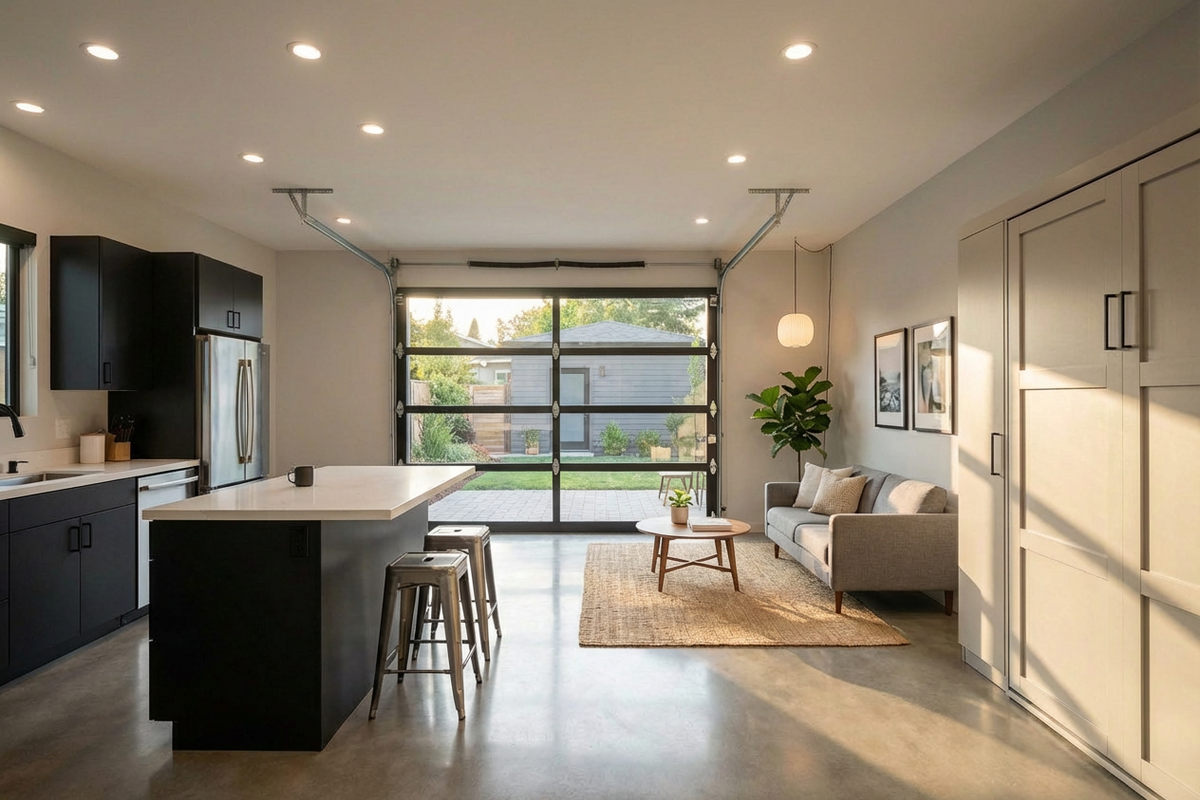 Completed modern ADU living space interior – Mister ADU