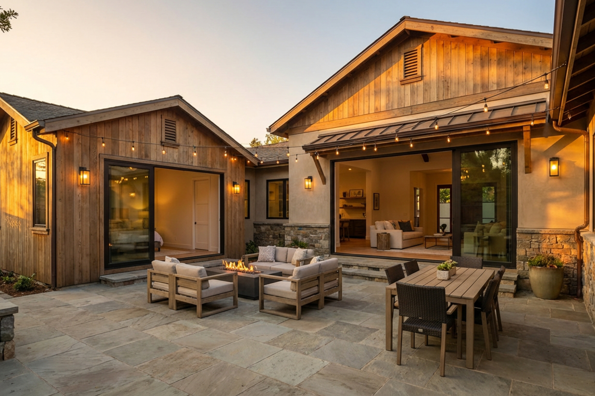 Compact backyard ADU with wooden exterior design – Mister ADU